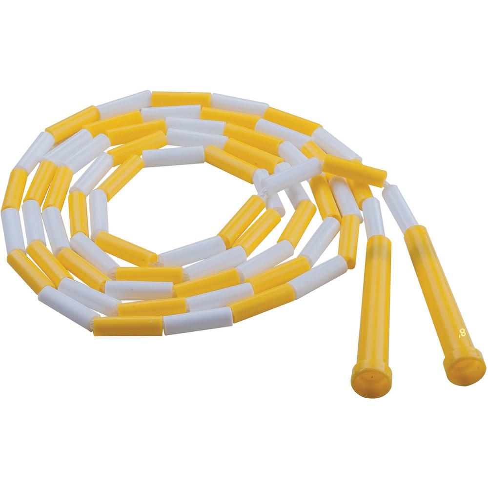 Champion Sports 8 FT Plastic Segmented Jump Rope - 96" Length - Yellow, White - Plastic. Picture 1