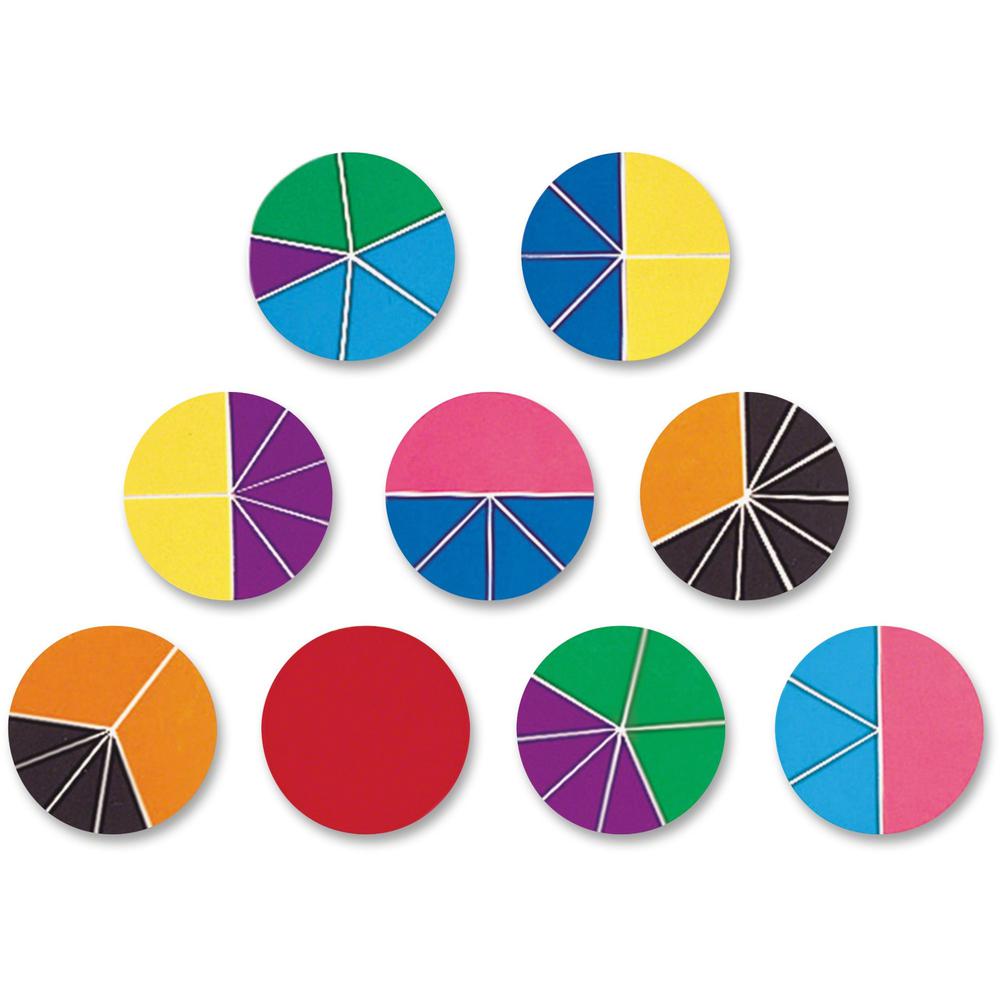 Rainbow Fraction Deluxe Circles Set - Theme/Subject: Learning - Skill Learning: Color Matching, Addition, Subtraction, Comparison, Fraction - 9 Pieces - 6+ - 9 / Set. Picture 1
