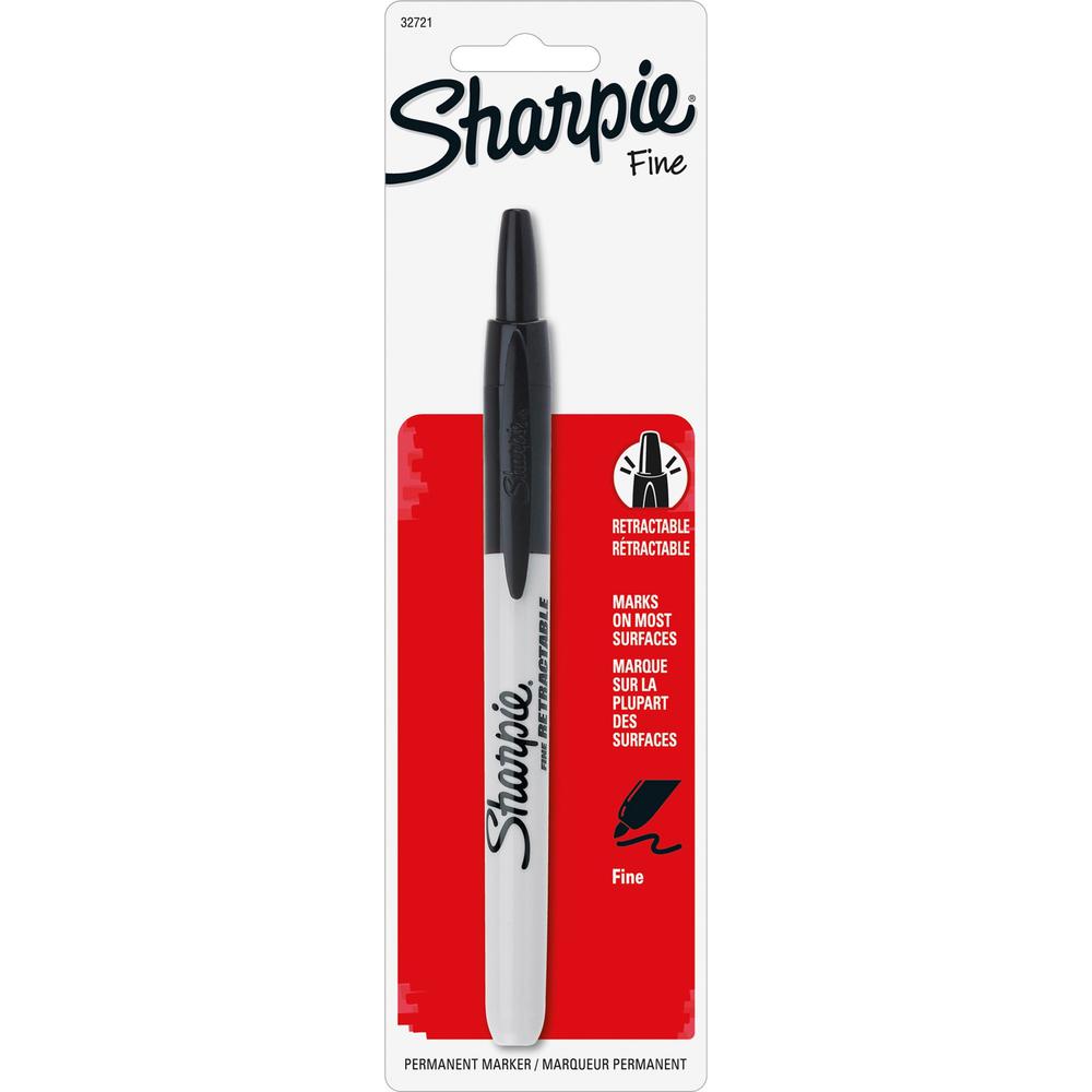 Sharpie Retractable Permanent Marker - Fine Marker Point - Retractable - Black - 1 Each. Picture 1