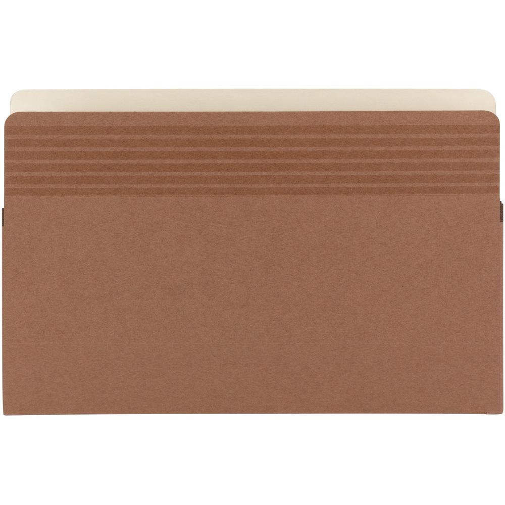 Smead Easy Grip Straight Tab Cut Legal Recycled File Pocket - 8 1/2" x 14" - 3 1/2" Expansion - Pressboard - Redrope - 30% Recycled - 25 / Box. Picture 1