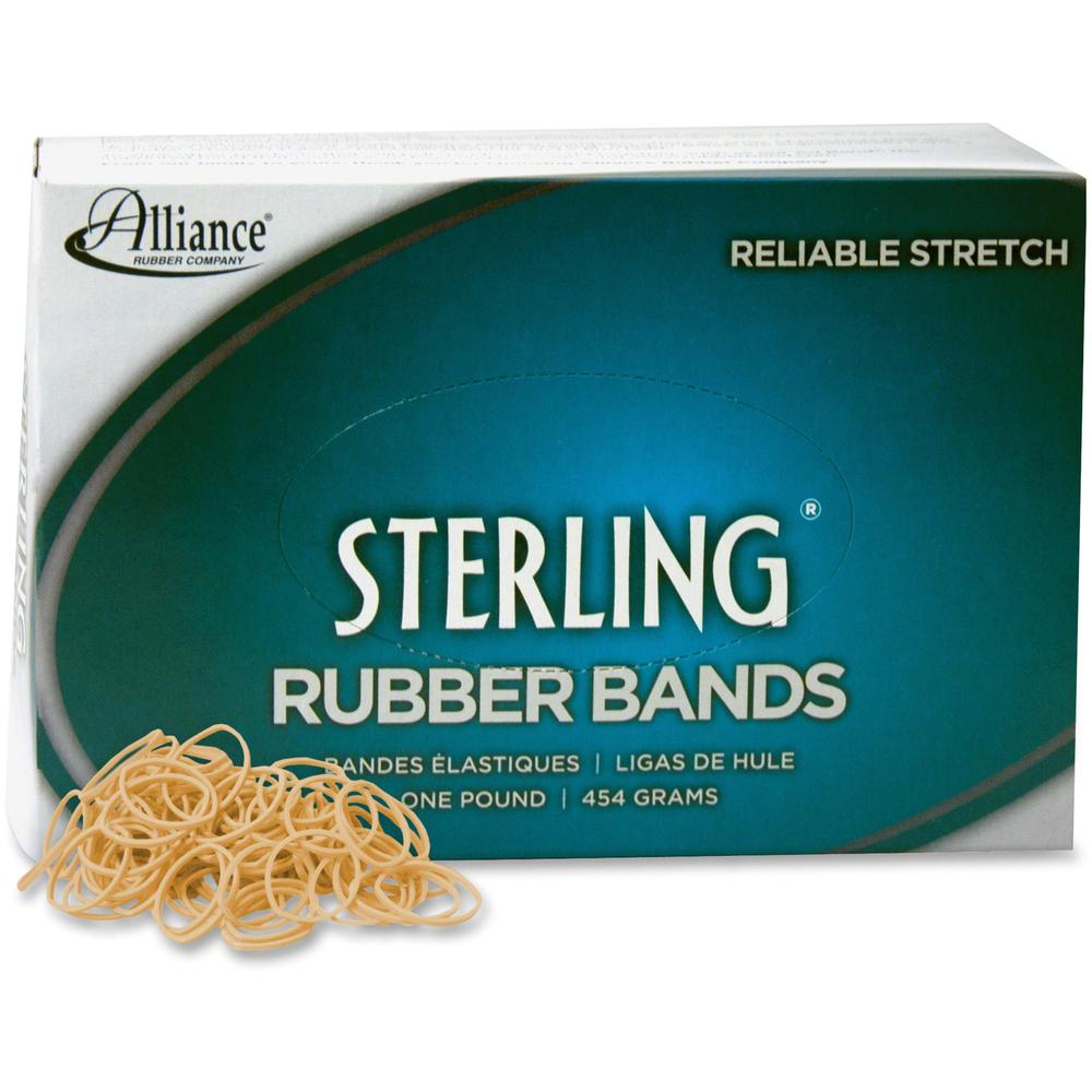 Alliance Rubber 24105 Sterling Rubber Bands - Size #10 - Approx. 5000 Bands - 1 1/4" x 1/16" - Natural Crepe - 1 lb Box. Picture 1