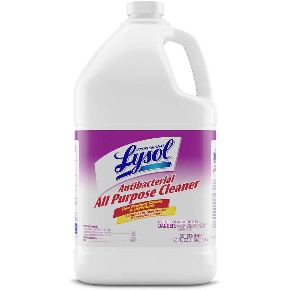 Professional Lysol Antibacterial All Purpose Cleaner - Concentrate Liquid - 128 fl oz (4 quart) - 1 Each - Clear/Fluorescent Green. The main picture.
