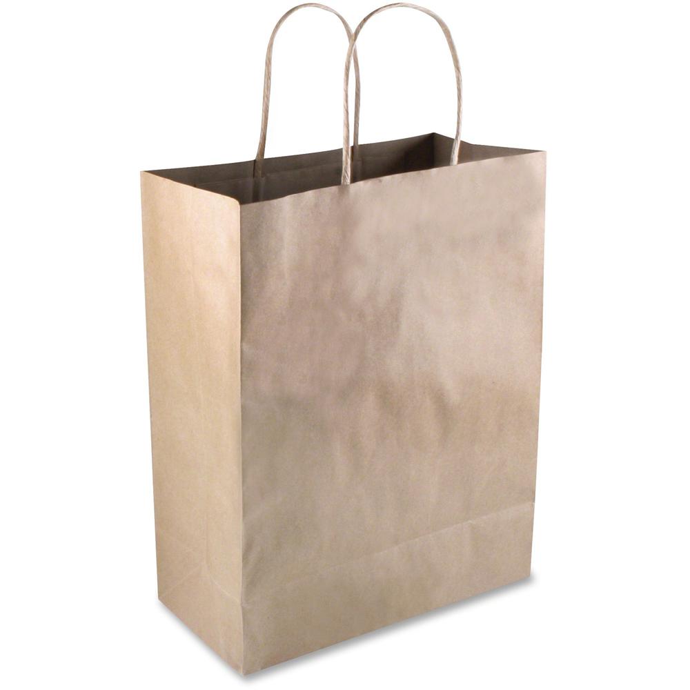 COSCO Premium Large Brown Paper Shopping Bags - 10" Width x 13" Length - Kraft - Paper - 50/Box - Shopping. Picture 1
