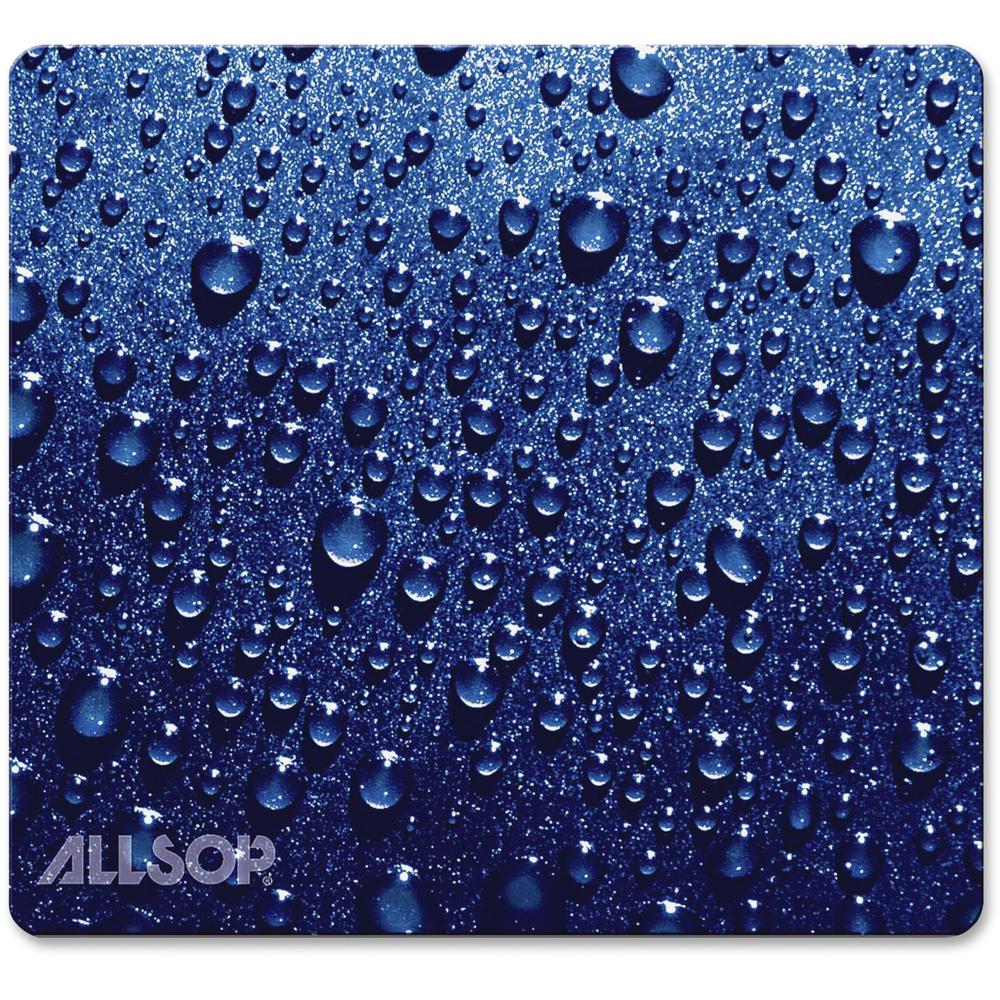 Allsop NatureSmart Image Mousepad - Soft Top Raindrop - 0.10" x 8.50" Dimension - Blue - Natural Rubber, Latex - Anti-skid - 1 Pack - Mouse. Picture 1