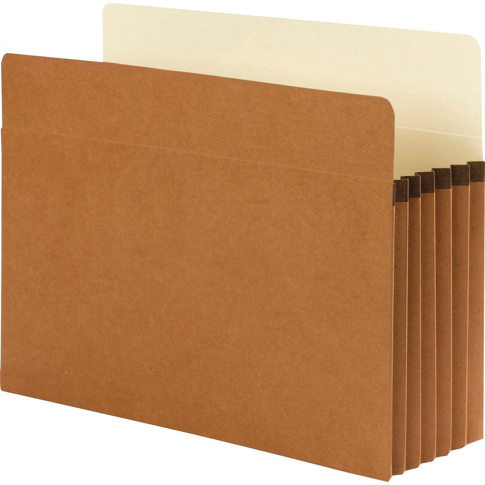 Smead SuperTab Straight Tab Cut Letter Recycled File Pocket - 8 1/2" x 11" - 800 Sheet Capacity - 5 1/4" Expansion - Redrope - Redrope - 30% Recycled - 10 / Box. Picture 1
