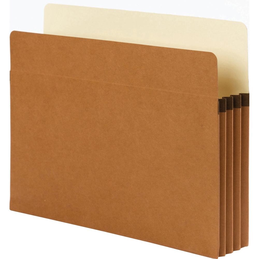 Smead SuperTab Straight Tab Cut Letter Recycled File Pocket - 8 1/2" x 11" - 800 Sheet Capacity - 3 1/2" Expansion - Redrope - Redrope - 30% Recycled - 25 / Box. Picture 1