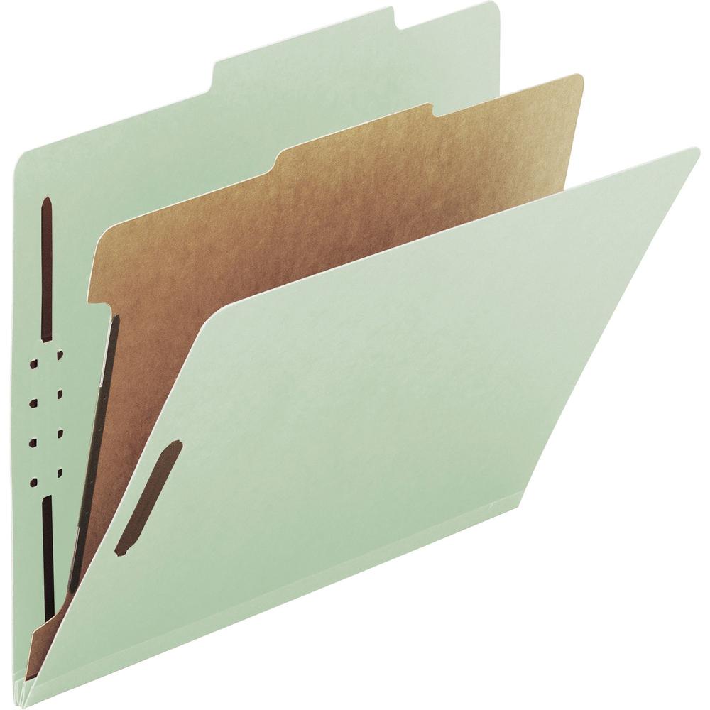 Smead 2/5 Tab Cut Legal Recycled Classification Folder - 8 1/2" x 14" - 2" Expansion - 4 x 2K Fastener(s) - 1" Fastener Capacity, 2" Fastener Capacity - Top Tab Location - Right of Center Tab Position. Picture 1
