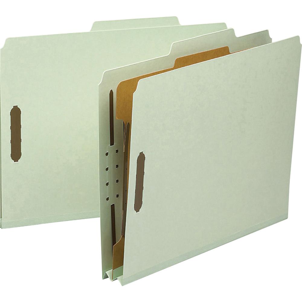 Smead 2/5 Tab Cut Letter Recycled Classification Folder - 8 1/2" x 11" - 2" Expansion - 4 x 2K Fastener(s) - 1" Fastener Capacity, 2" Fastener Capacity - Top Tab Location - Right of Center Tab Positio. Picture 1