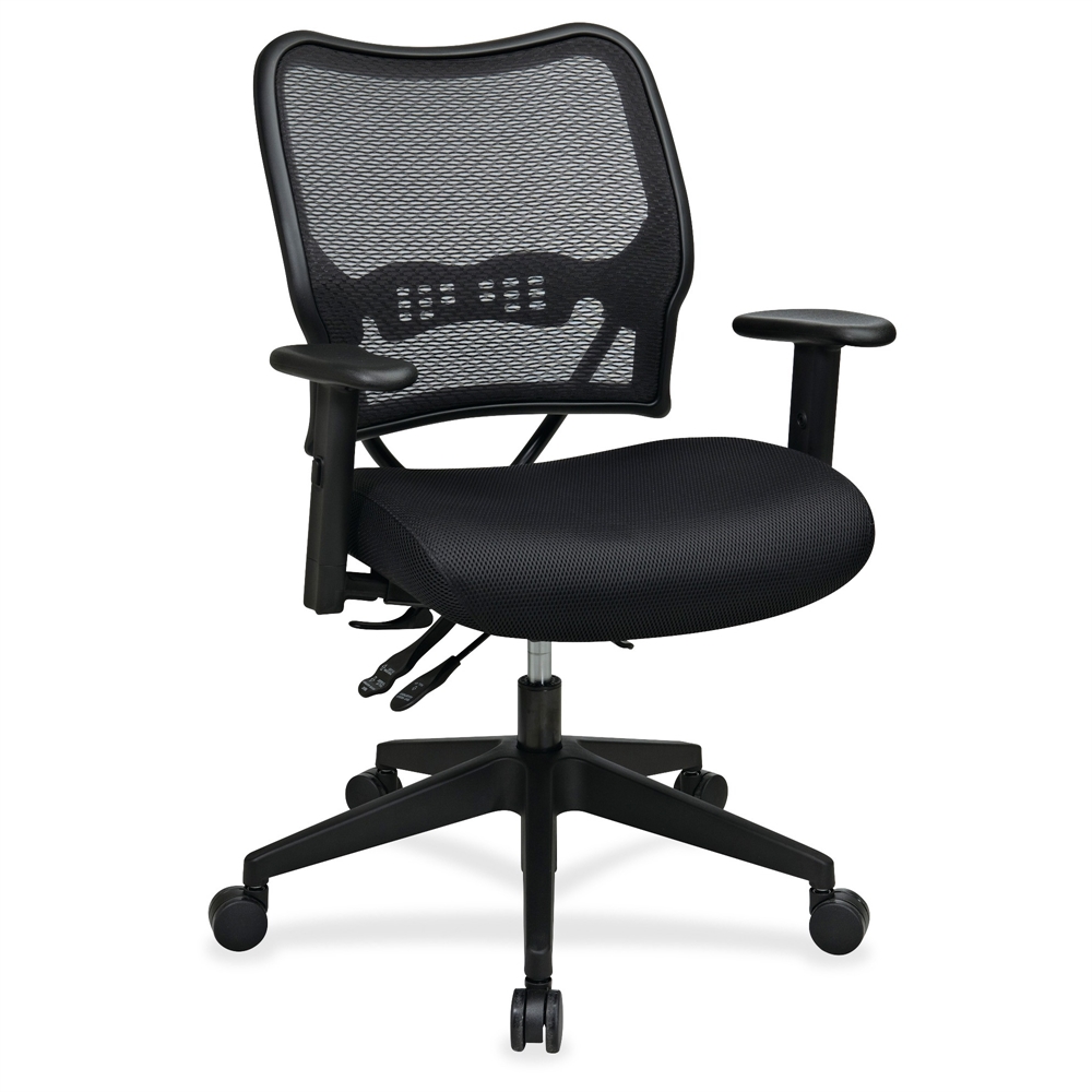 Office Star Space Air Grid 13-37N9WA Deluxe Task Chair - Black Seat - 5-star Base - 20" Seat Width x 20" Seat Depth - 27" Width x 24" Depth x 41.3" Height. The main picture.