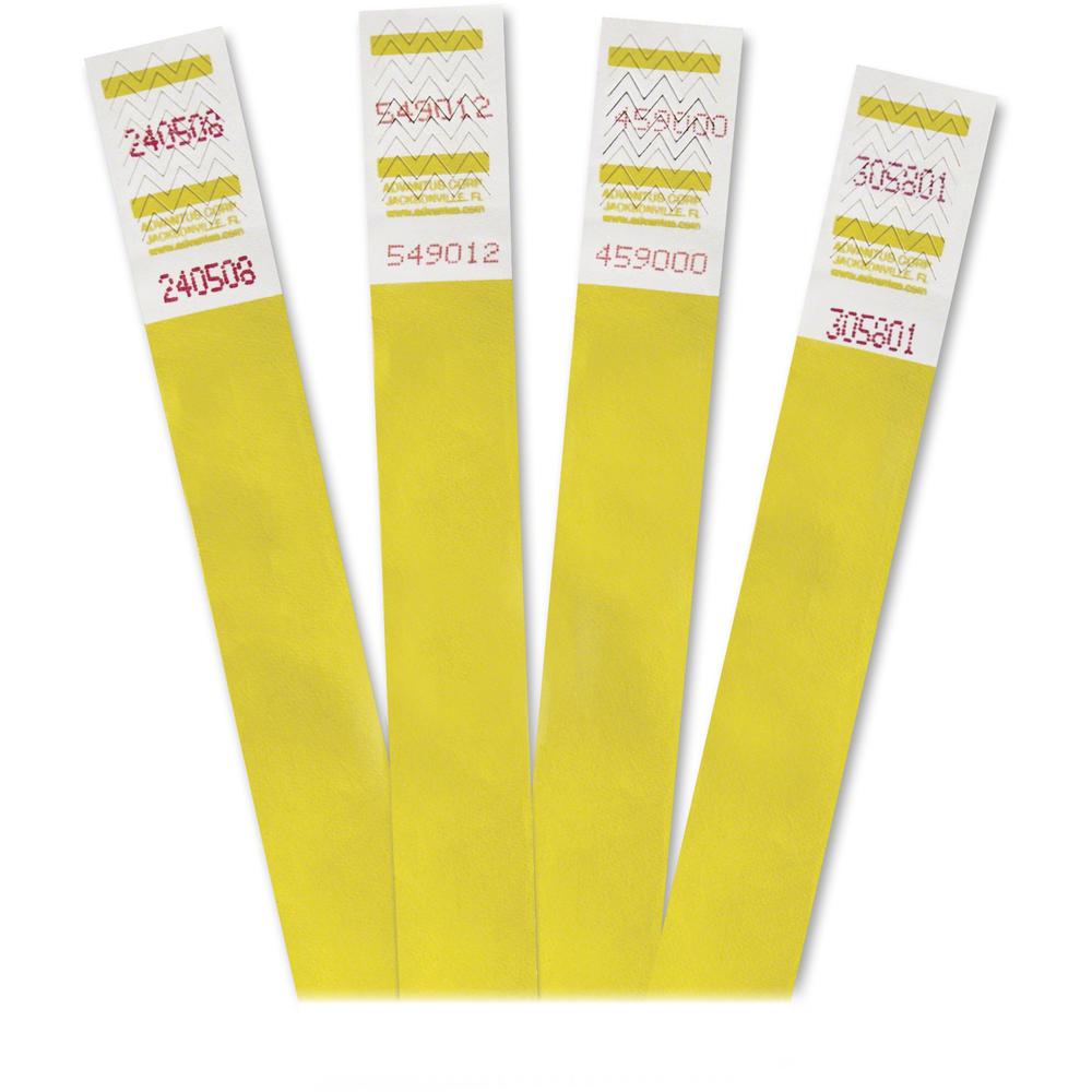 Advantus 500-Pack Tyvek Colored Wrist Bands - 3/4" x 9 3/4" Length - Rectangle - Yellow - Tyvek - 500 / Pack. The main picture.