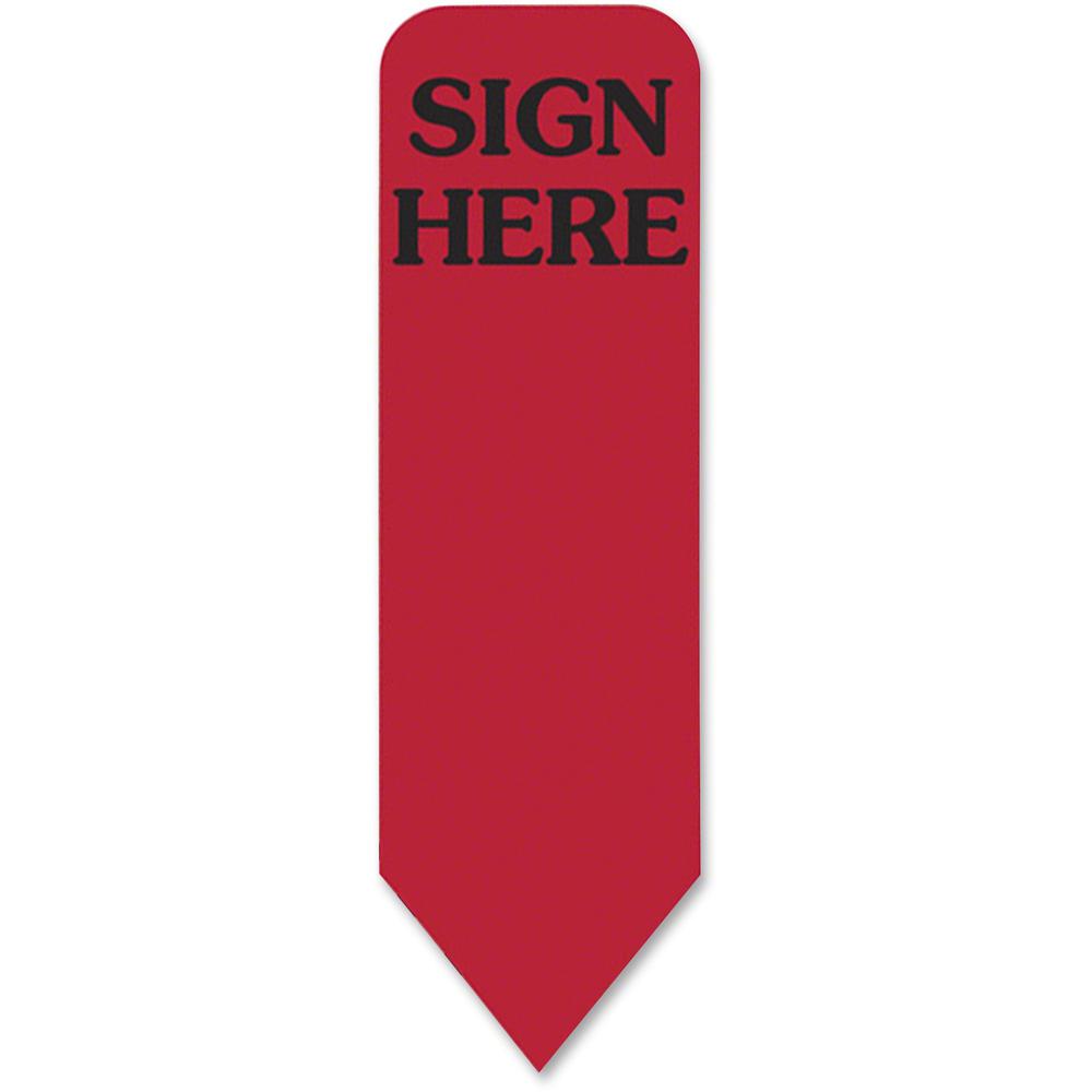 Redi-Tag Sign Here Reversible Red Refill Rolls - 720 - 1 7/8" x 9/16" - Arrow - "SIGN HERE" - Red - Removable - 720 / Box. Picture 1