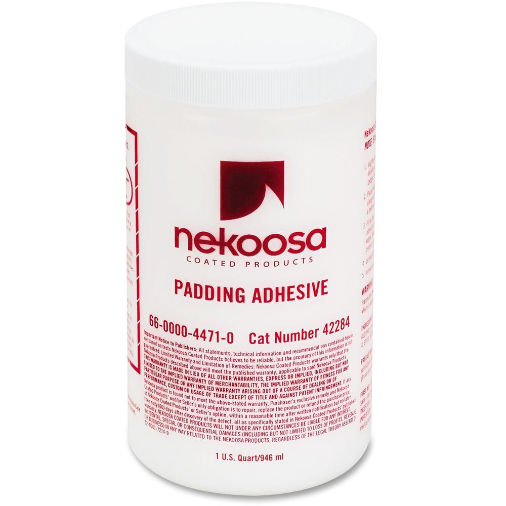 Nekoosa Fan-out Padding Adhesive - 1 quart - 1 Each - White. Picture 1