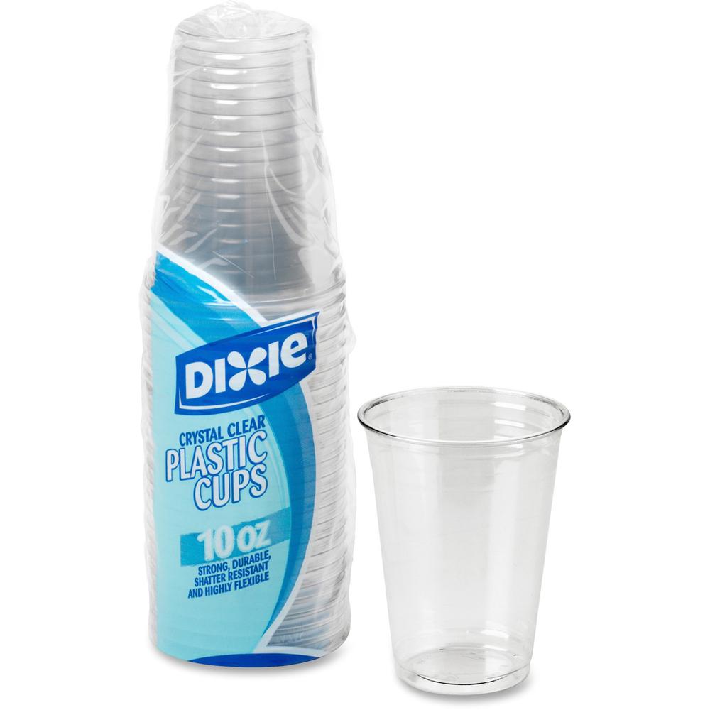 Dixie 10 oz Cold Cups by GP Pro - 25 / Pack - Clear - Plastic - Cold Drink, Breakroom. Picture 1