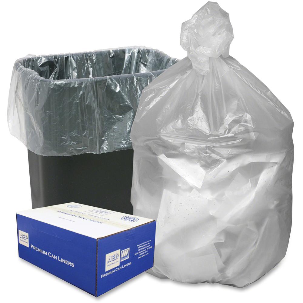 Berry Translucent Waste Can Liners - 16 gal Capacity - 24" Width x 32" Length - 0.24 mil (6 Micron) Thickness - High Density - Natural - Resin - 1000/Carton - Can. Picture 1