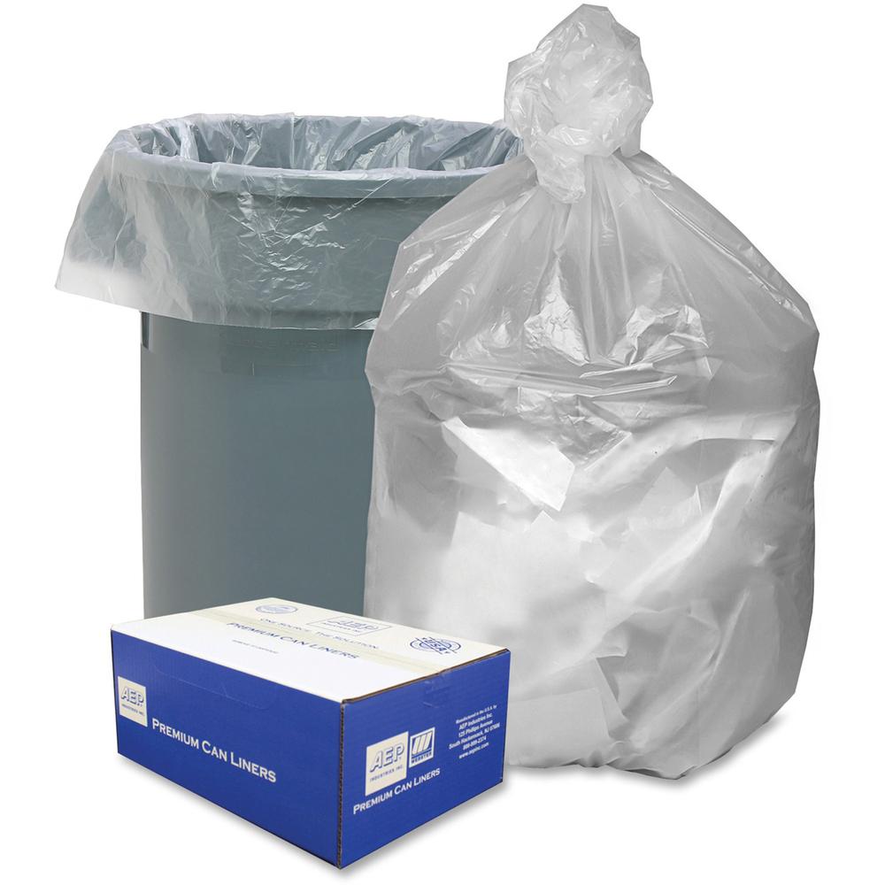 Berry Translucent Waste Can Liners - 60 gal Capacity - 38" Width x 58" Length - 0.47 mil (12 Micron) Thickness - High Density - Natural, Translucent - Resin - 200/Carton - Can. Picture 1