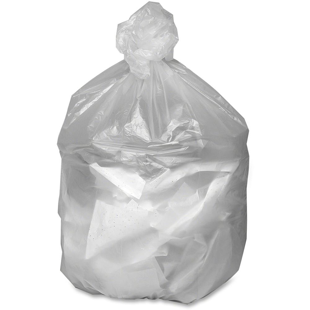 Berry Translucent Waste Can Liners - Large Size - 45 gal Capacity - 40" Width x 46" Length - 0.39 mil (10 Micron) Thickness - High Density - Natural, Translucent - Resin - 1/Box - Can. Picture 1