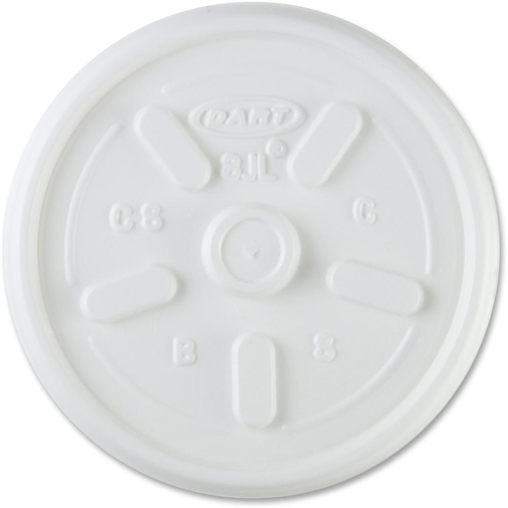 Dart Vented Hot Cup Lid - Plastic - 100 / Bag - 100 Per Bag - White, Translucent. Picture 1