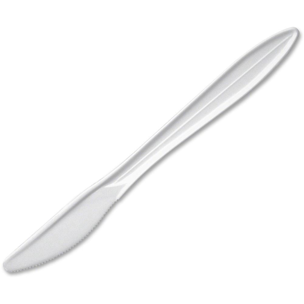 Dart Style Setter Medium-weight Plastic Cutlery - 1 Piece(s) - 1000/Carton - Dinner Knife - 1 x Dinner Knife - White. Picture 1