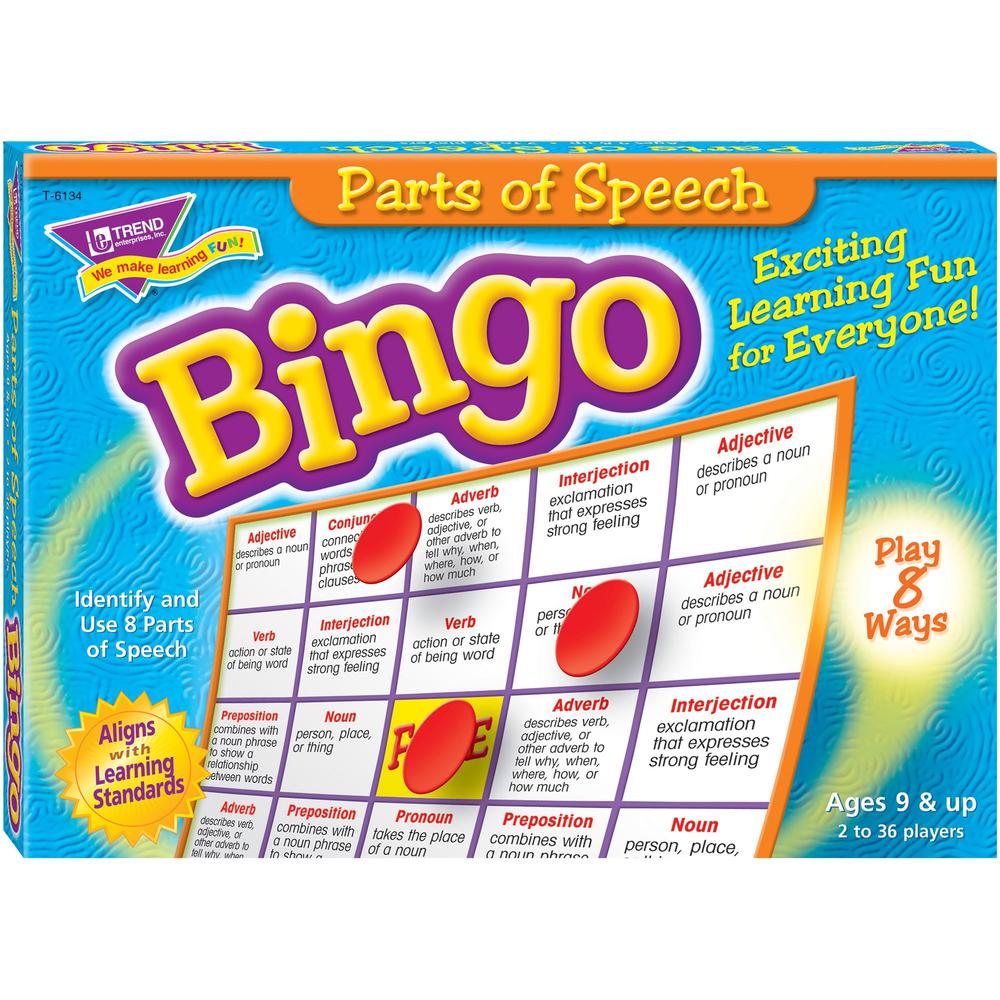 Trend Parts of Speech Bingo Game - Educational - 2 to 36 Players - 1 Each. Picture 1