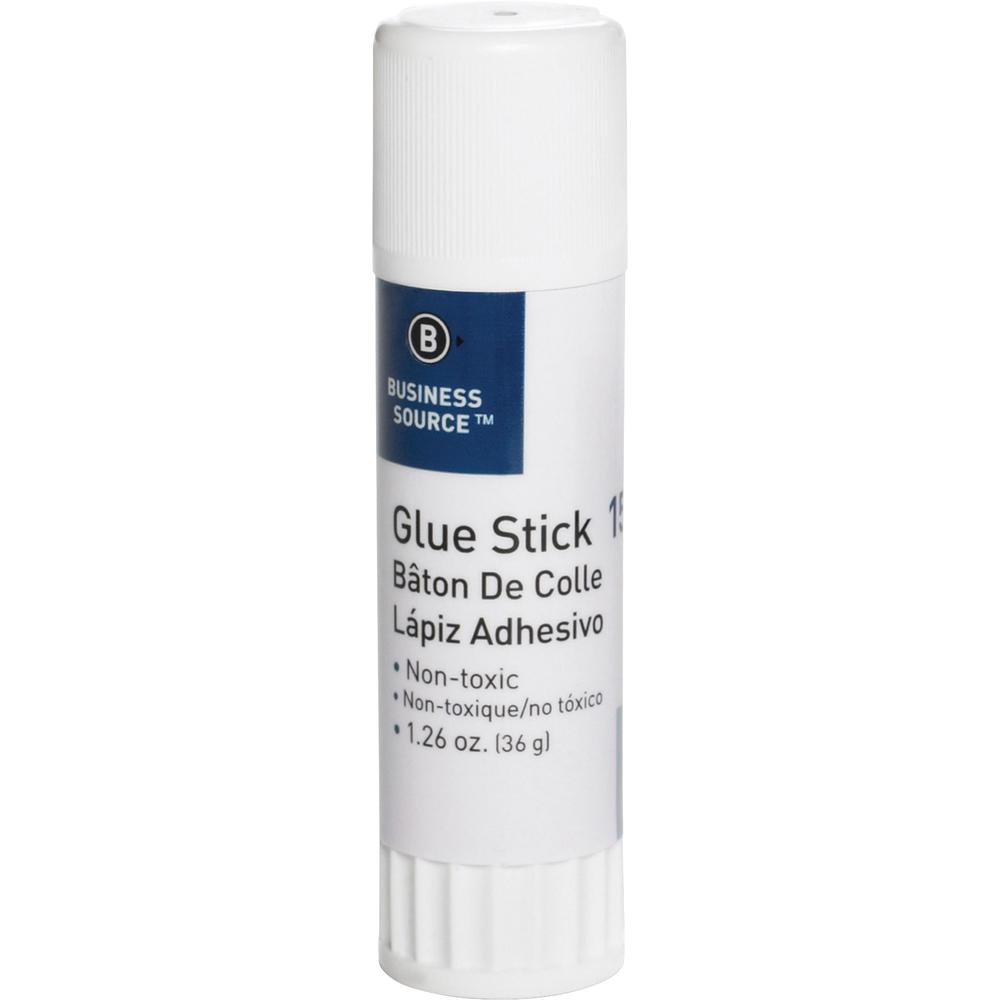 Business Source Glue Stick - 1.26 oz - 1 Each - White. The main picture.
