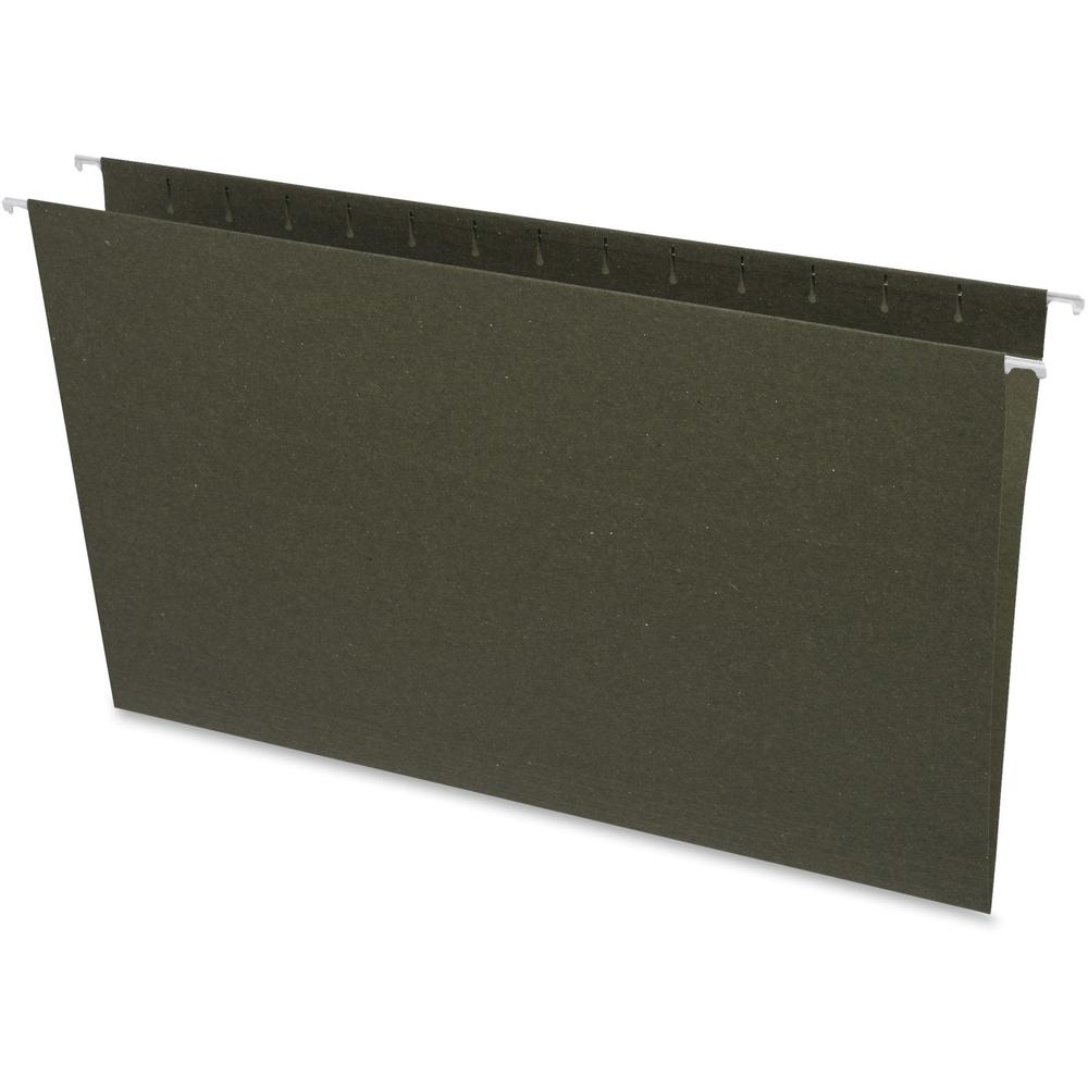 Business Source Legal Recycled Hanging Folder - 8 1/2" x 14" - Green - 100% Recycled - 25 / Box. Picture 1