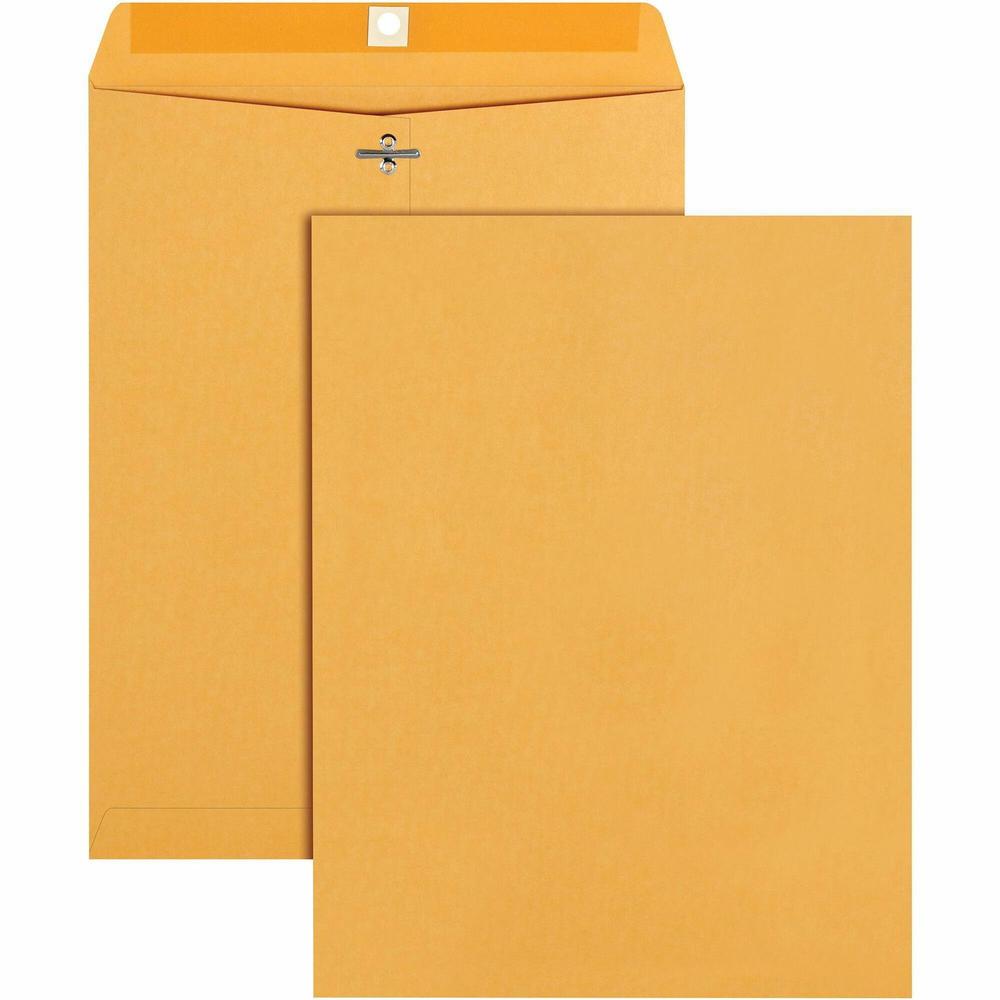 Business Source Heavy-duty Clasp Envelopes - Clasp - #93 - 9 1/2" Width x 12 1/2" Length - 28 lb - Clasp - Kraft - 100 / Box - Kraft. Picture 1