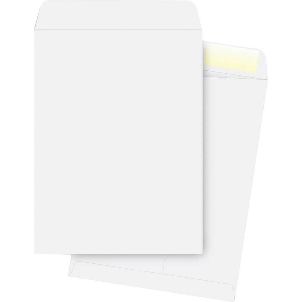 Business Source 28 lb. White Catalog Envelopes - Catalog - #13 1/2 - 10" Width x 13" Length - 28 lb - Gummed - Wove - 250 / Box - White. The main picture.