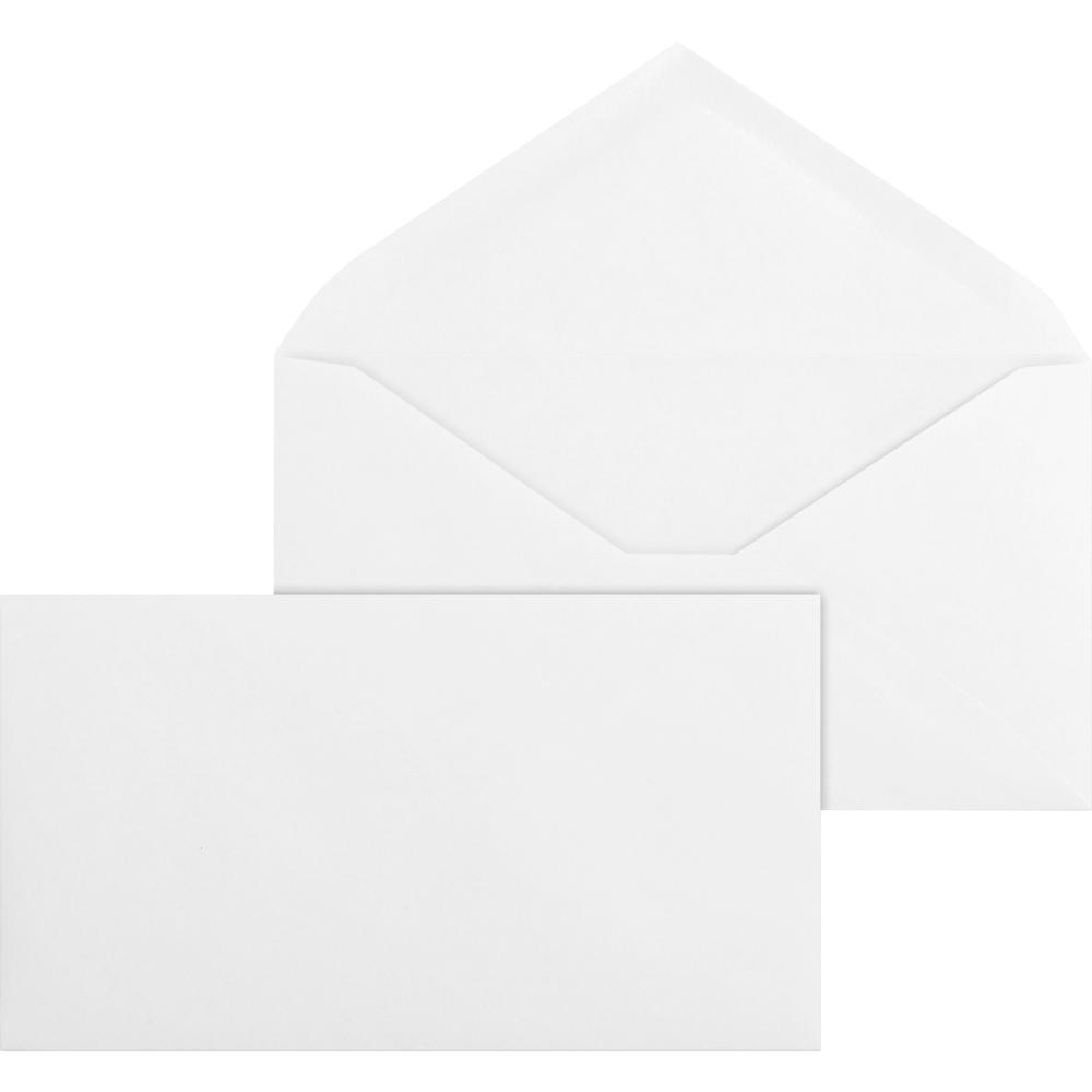 Business Source No. 6-3/4 White Wove V-Flap Business Envelopes - Business - #6 3/4 - 3 3/5" Width x 6 1/2" Length - 24 lb - Gummed - Wove - 500 / Box - White. Picture 1