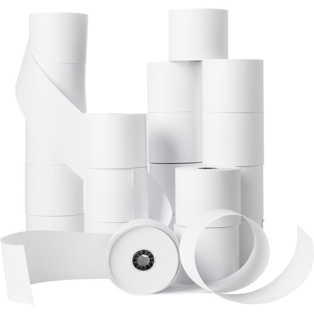Business Source Single-ply 150' Adding Machine Rolls - 2 1/4" x 150 ft - 100 / Carton - Sustainable Forestry Initiative (SFI) - Lint-free - White. Picture 1
