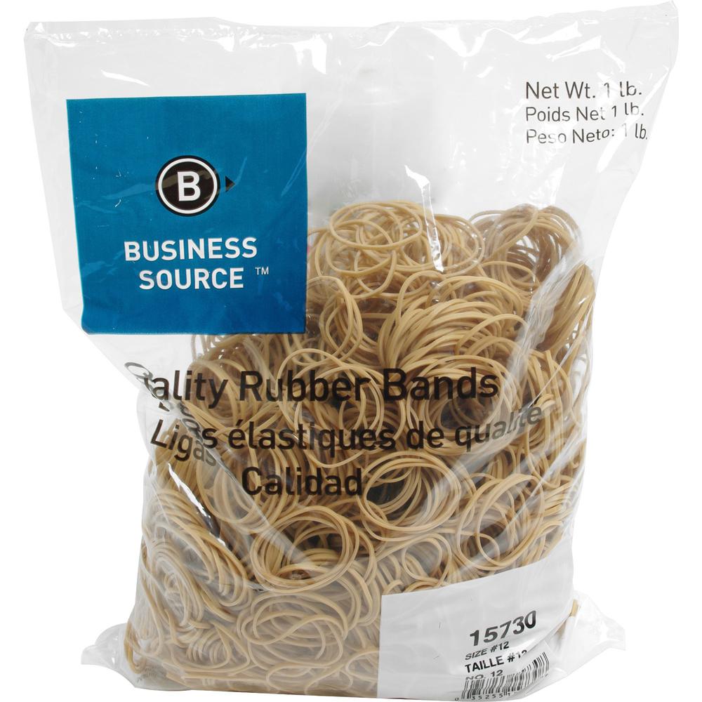 Business Source Quality Rubber Bands - Size: #12 - 1.8" Length x 0.1" Width - Sustainable - 2500 / Pack - Rubber - Crepe. Picture 1