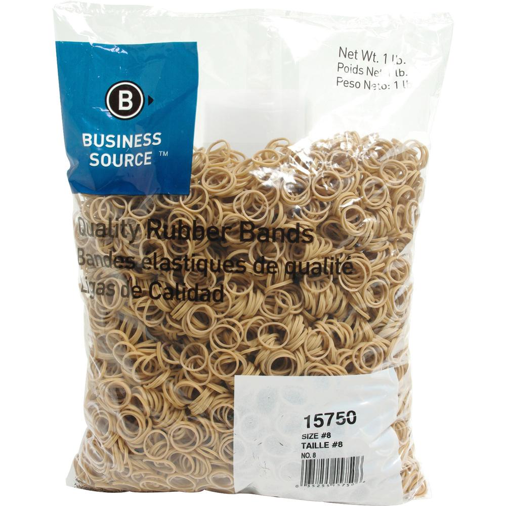 Business Source Quality Rubber Bands - Size: #8 - 0.9" Length x 0.1" Width - Sustainable - 5200 / Pack - Rubber - Crepe. Picture 1