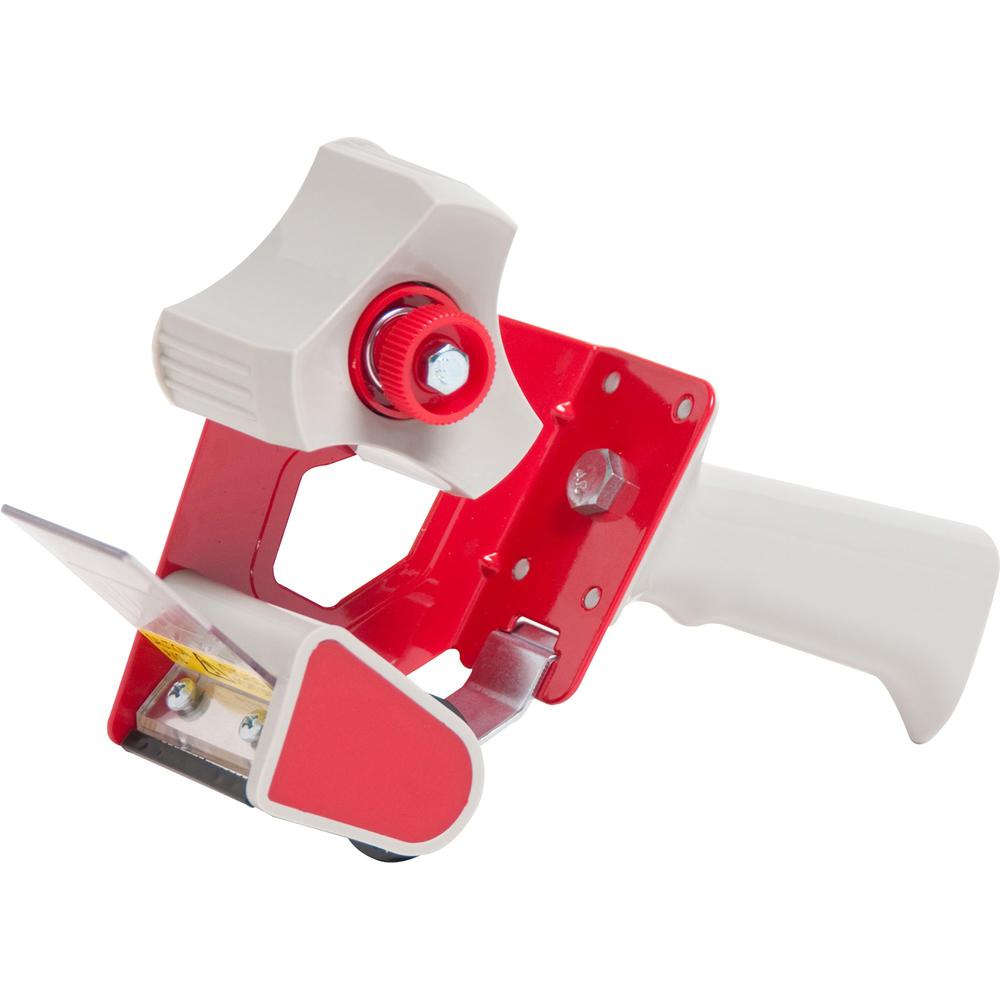 Business Source Pistol Grip Tape Dispenser - 3" Core - Adjustable Tension Mechanism - Red - 1 Each. Picture 1