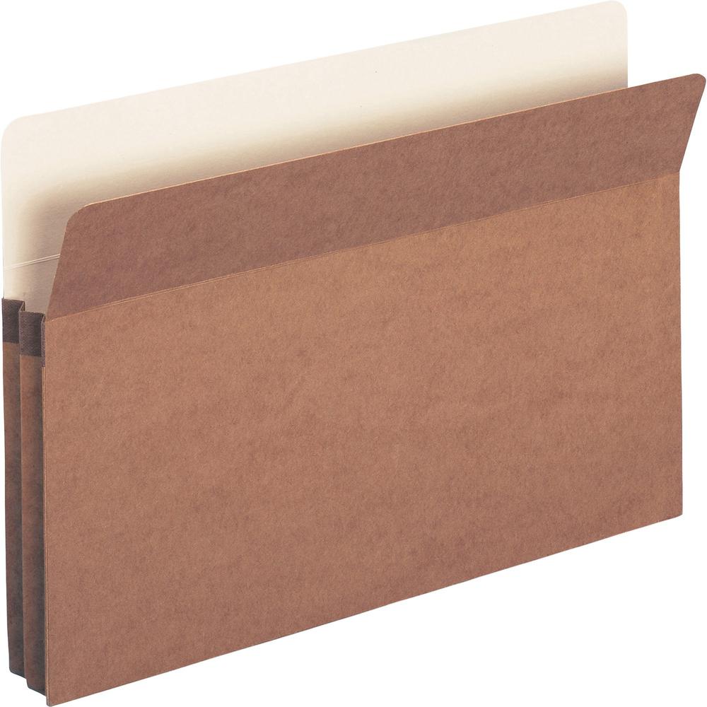 Business Source Straight Tab Cut Legal Recycled File Pocket - 8 1/2" x 14" - 1 3/4" Expansion - Redrope - Redrope - 30% Recycled - 25 / Box. Picture 1