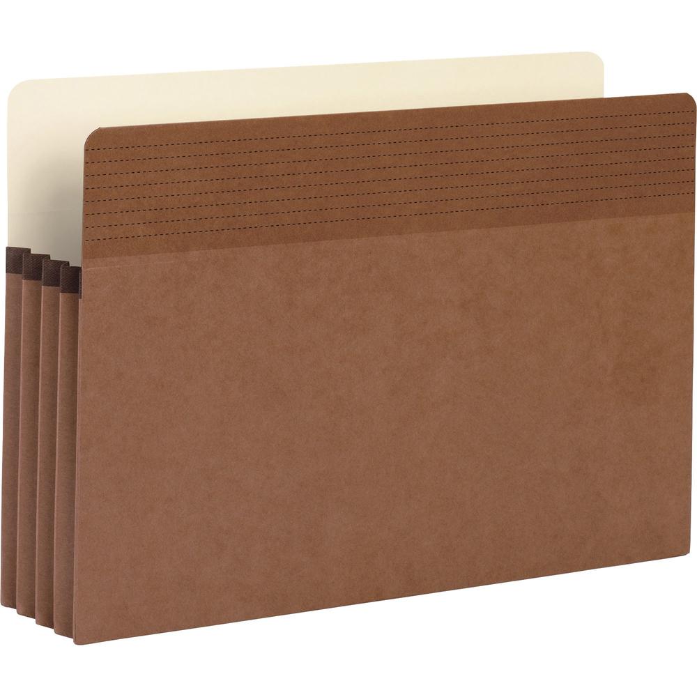 Business Source Straight Tab Cut Legal Recycled File Pocket - 8 1/2" x 14" - 3 1/2" Expansion - Redrope - Redrope - 30% Recycled - 25 / Box. Picture 1