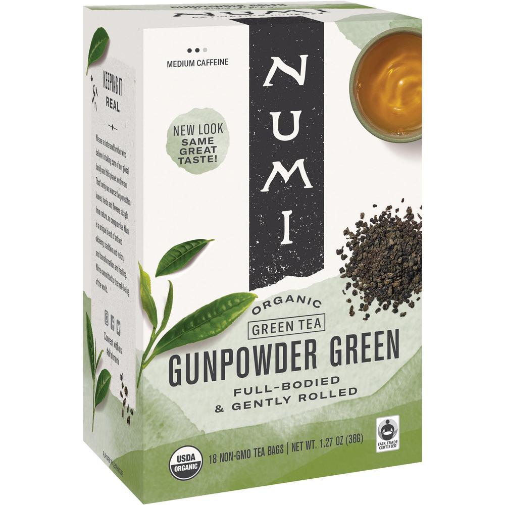 Numi Organic Gunpowder Green Tea Bag - 18 Teabag - 18 / Box. Picture 1
