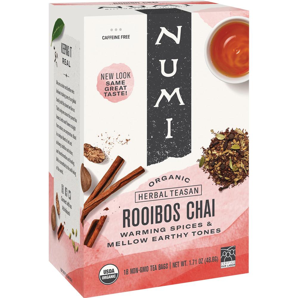 Numi Organic Rooibos Chai Tea Bag - 18 Teabag - 18 / Box. The main picture.