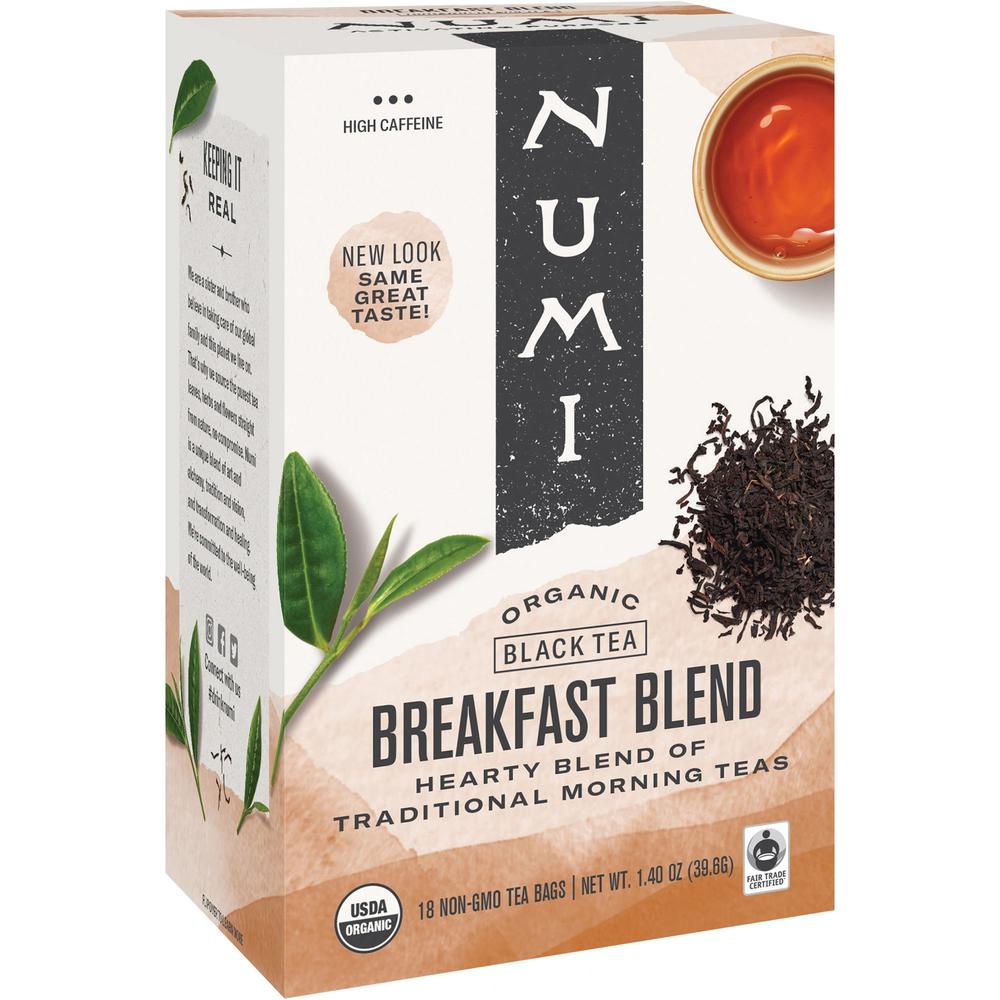 Numi Organic Breakfast Blend Tea Bag - 18 Teabag - 18 / Box. The main picture.