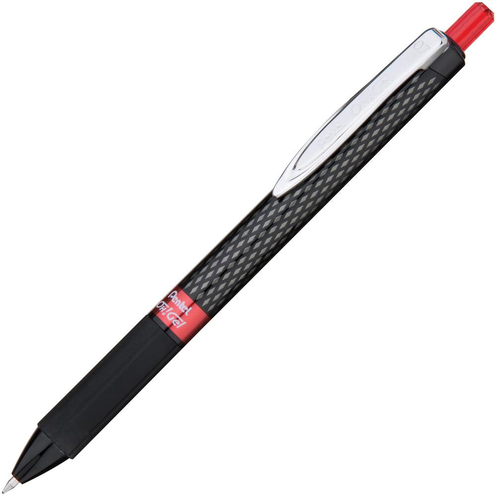 Pentel OH! Medium Point Gel Pens - Medium Pen Point - 0.7 mm Pen Point Size - Red Gel-based Ink - Carbon Fiber Barrel - 1 Each. Picture 1