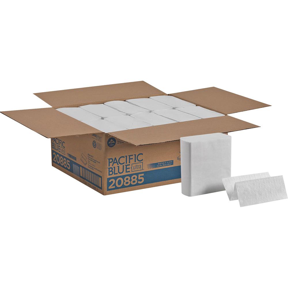 Pacific Blue Ultra Z-Fold Paper Towel - 8" x 11" - White - Paper - 260 Per Pack - 2600 / Carton. Picture 1