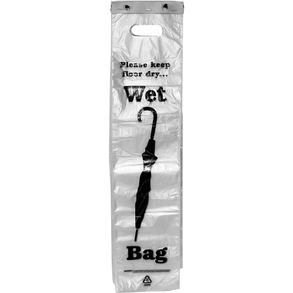 Tatco Wet Umbrella Bags - 7" Width x 31" Length - Clear, Black - Plastic - 1000/Carton - Umbrella. The main picture.