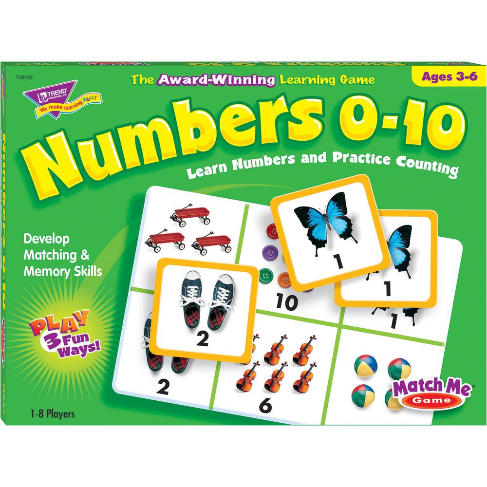 Trend Match Me Numbers 0-10 Learning Game - Educational - 1 to 8 Players - 1 Each. Picture 1