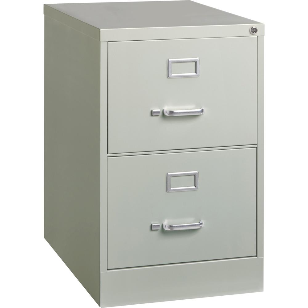 Lorell Fortress Series 26-1/2" Commercial-Grade Vertical File Cabinet - 18" x 26.5" x 28.4" - 2 x Drawer(s) for File - Legal - Vertical - Lockable, Ball-bearing Suspension, Heavy Duty - Light Gray - S. Picture 1