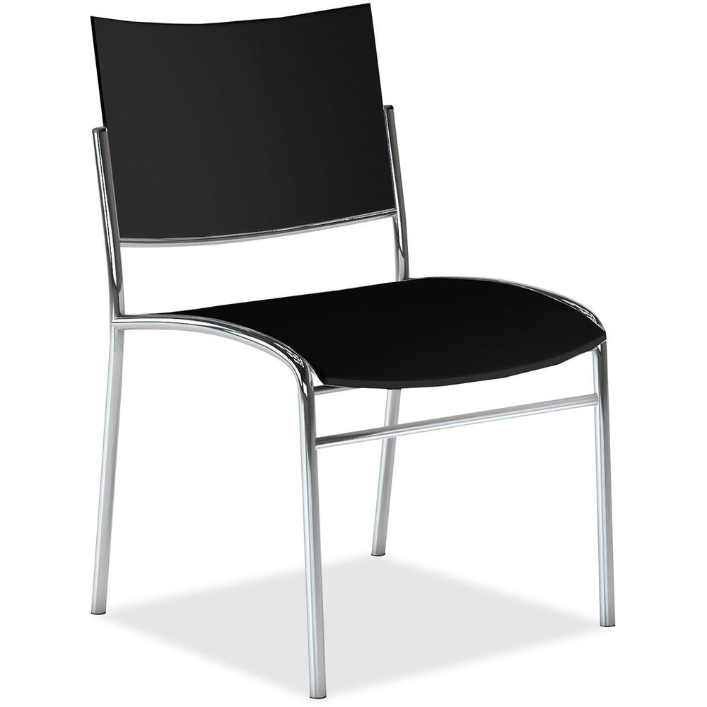 Mayline Escalate Stackable Chair - Black Seat - Four-legged Base - 4 / Carton. The main picture.
