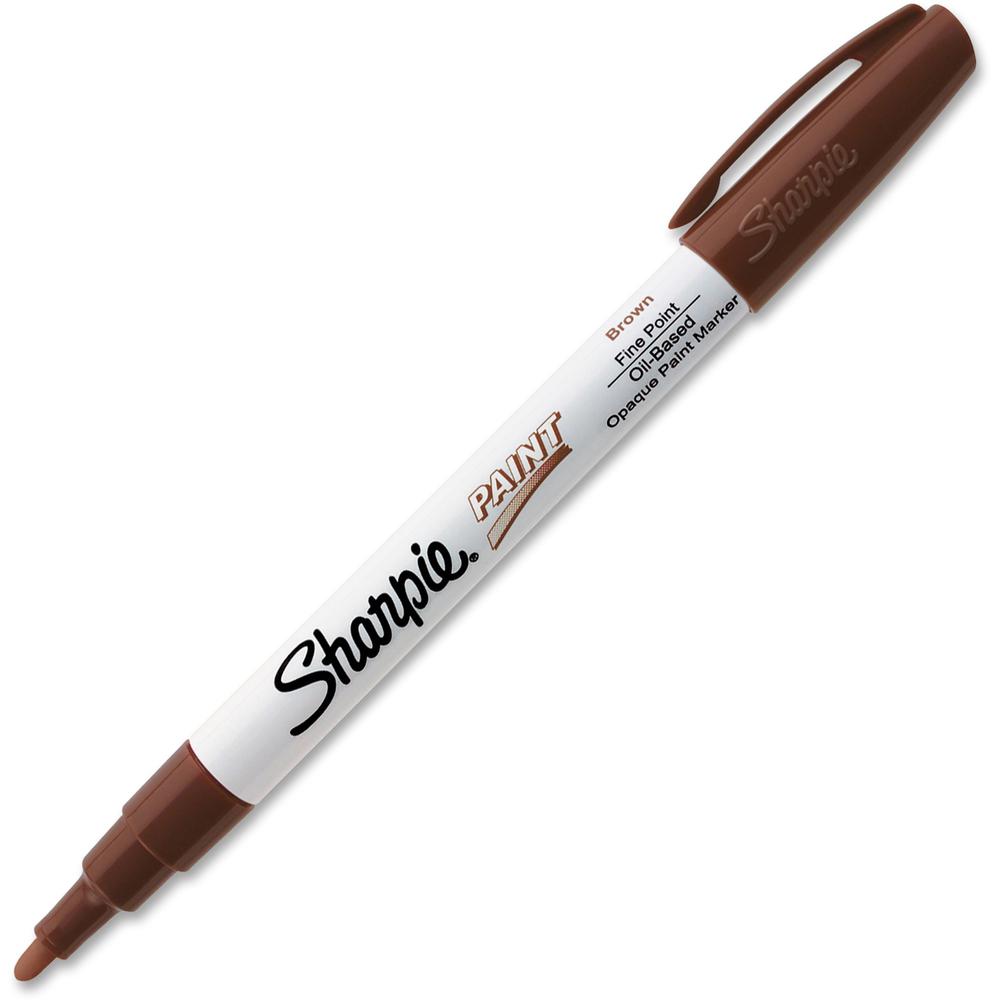 Sharpie Oil-Based Paint Marker - Fine Point - Fine Marker Point - Brown Oil Based Ink - 1 Each. Picture 1