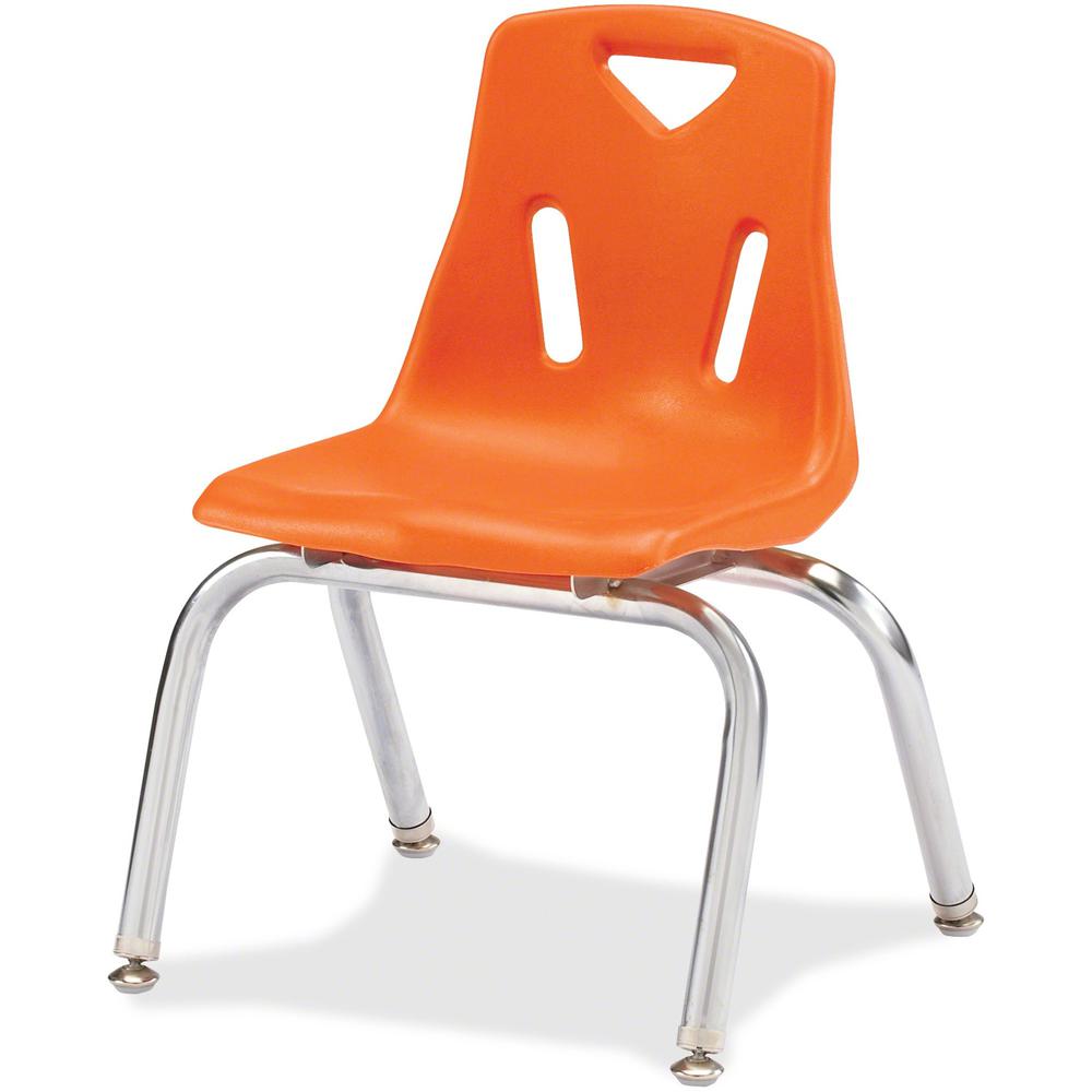 Jonti-Craft Berries Plastic Chairs with Chrome-Plated Legs - Orange Polypropylene Seat - Steel Frame - Four-legged Base - Orange - 1 Each. Picture 1