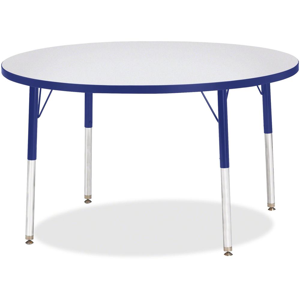 Jonti-Craft Berries Elementary Height Gray Top Color Edge Round Table - Gray Round, Laminated Top - Four Leg Base - 4 Legs - 1.13" Table Top Thickness x 42" Table Top Diameter - 24" Height - Assembly . Picture 1