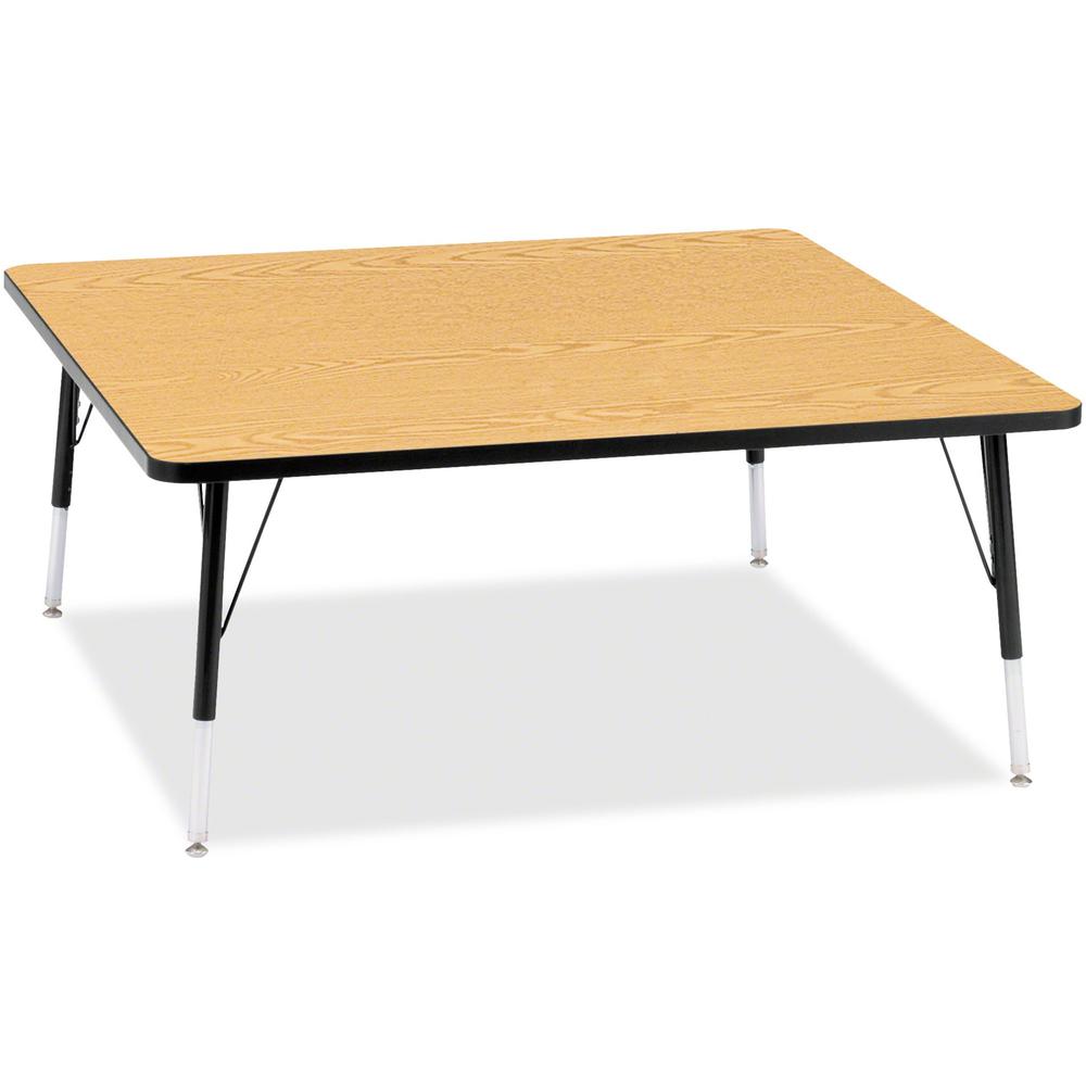 Jonti-Craft Berries Elementary Height Color Top Square Table - Black Oak Square, Laminated Top - Four Leg Base - 4 Legs - Adjustable Height - 15" to 24" Adjustment - 48" Table Top Length x 48" Table T. Picture 1