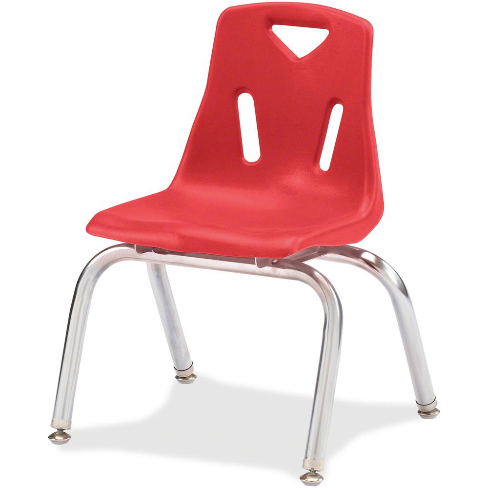 Jonti-Craft Berries Plastic Chairs with Chrome-Plated Legs - Red Polypropylene Seat - Steel Frame - Four-legged Base - Red - 1 Each. The main picture.