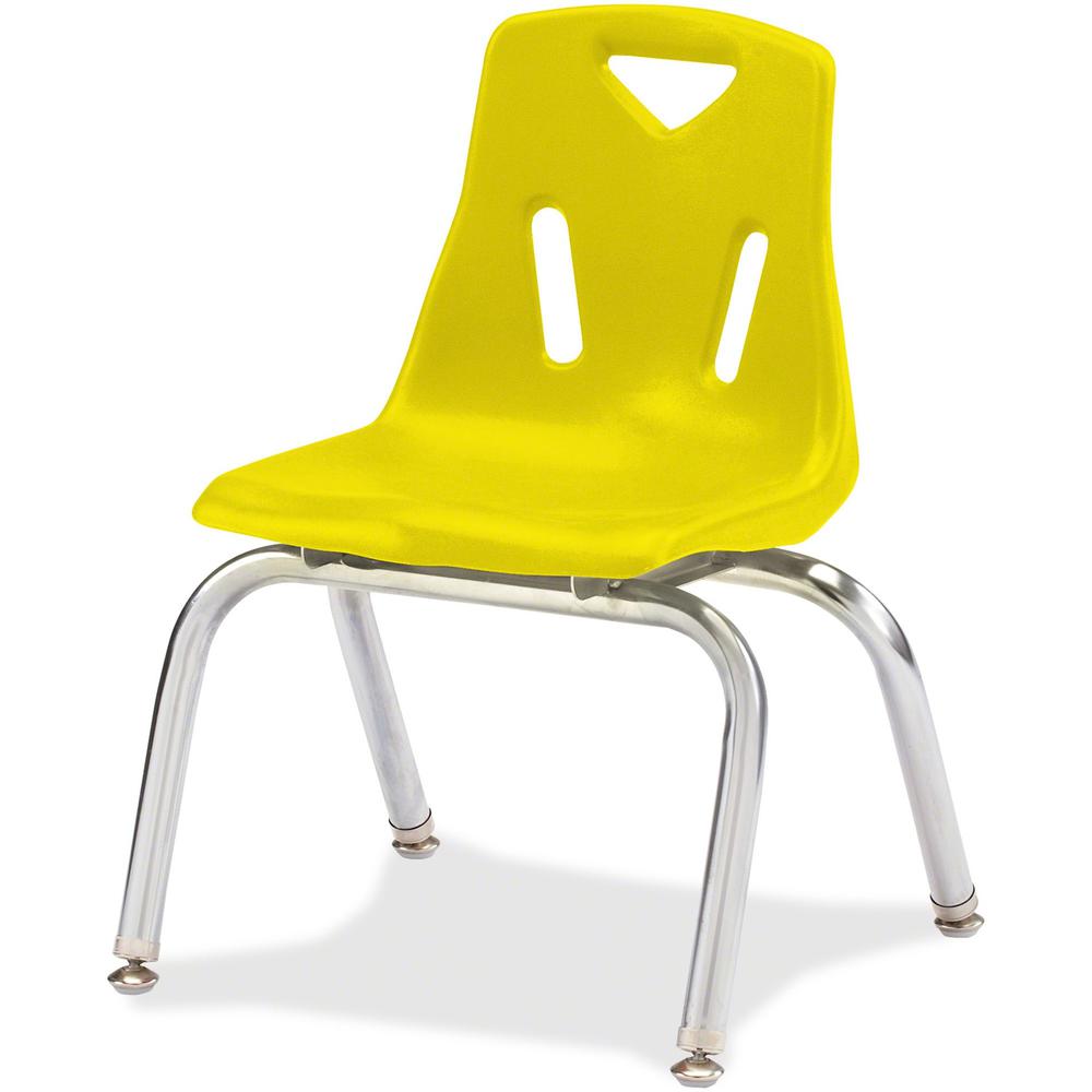 Jonti-Craft Berries Plastic Chairs with Chrome-Plated Legs - Yellow Polypropylene Seat - Steel Frame - Four-legged Base - Yellow - 1 Each. Picture 1