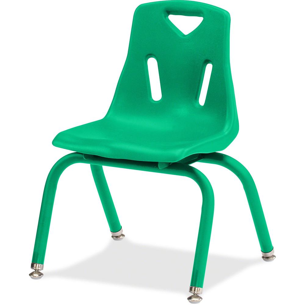 Jonti-Craft Berries Stacking Chair - Steel Frame - Four-legged Base - Green - Polypropylene - 1 Each. Picture 1